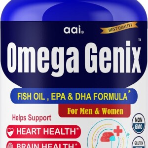Omega 3 Fish Oil Supplements for Women and Men - Support Brain Health, Memory, Focus, Bone- 60 Softgels