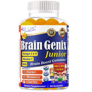 Kids Brain Focus & Memory Support Gummies – Omega 3 DHA EPA | Vegan Children's Multivitamin Gummies