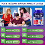 Omega 3 Fish Oil Supplements for Adults - Support Brain Health, Memory, Focus, Bone- 60 Softgels