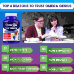 Omega 3 Fish Oil Supplements for Adults - Support Brain Health, Memory, Focus, Bone- 60 Softgels