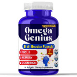 Omega 3 Fish Oil Supplements for Adults - Support Brain Health, Memory, Focus, Bone- 60 Softgels