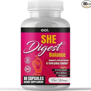 SheDigest Probiotics for Women - Digestive Enzymes Vaginal Health and Gut Flora, Daily Women Probiotic Supplement